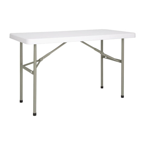 Bolero PE Rectangular Folding Table White 4ft (Single) - Advantage Catering Equipment