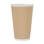 Fiesta Recyclable Ripple Wall Kraft Coffee Cups 455ml / 16oz product image