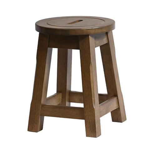 Wooden Top Low Stool in Weathered Oak (Pack of 2)