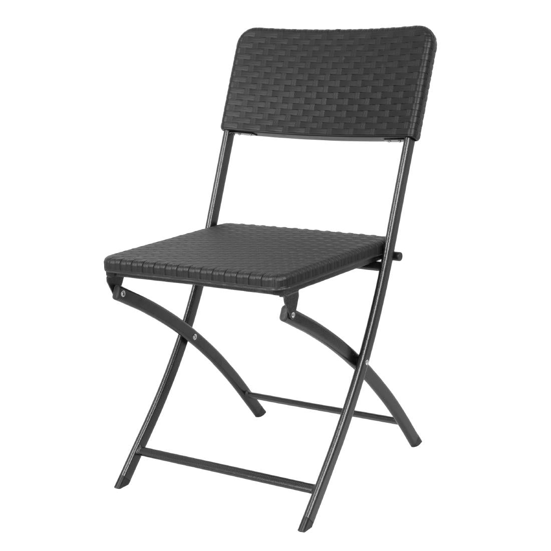 Bolero Rattan Folding Chair Black product image