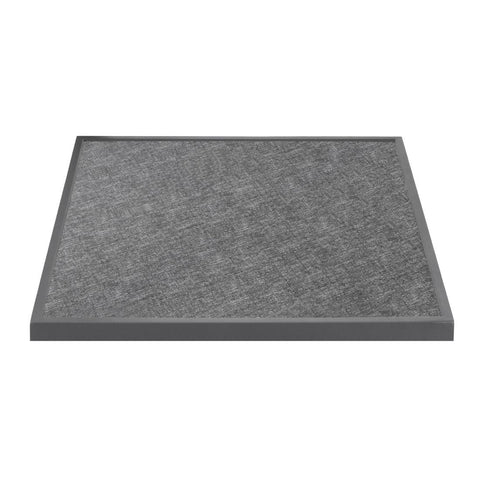 Bolero Black Brushed Mix Outdoor Tempered Glass Table Top Square Grey Trim 700mm - Advantage Catering Equipment
