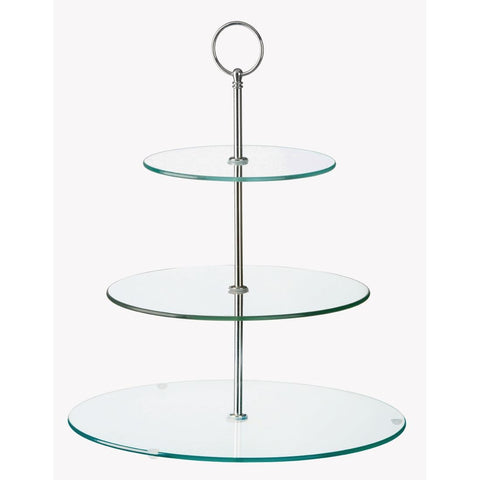 Glass Three Tiered Afternoon Tea Cake Stand - Advantage Catering Equipment
