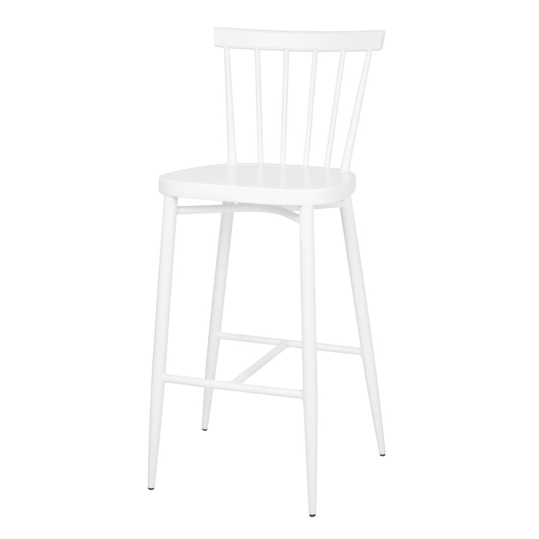 Bolero Windsor Aluminium White High Stools (2 Pack) - Advantage Catering Equipment