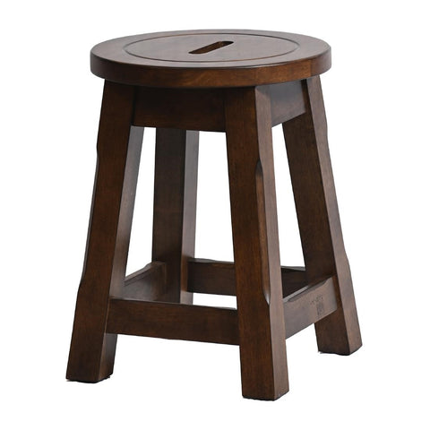 Wooden Top Low Stool in Vintage (Pack of 2)
