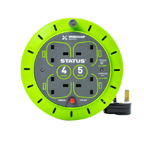 Status 4 Socket Cable Reel with Thermal Cut product image
