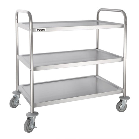 Vogue Stainless Steel 3 Tier Clearing Trolley product image