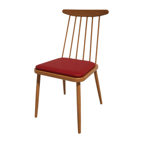 Bolero Bespoke Frank Side Chair Red/Oak