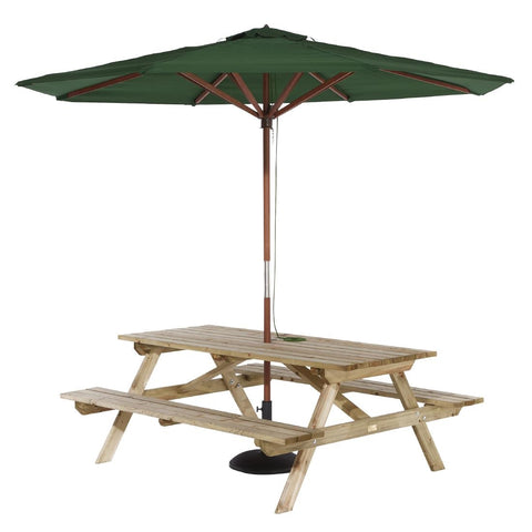 Rowlinson Picnic Table 6ft with Green Parasol product image