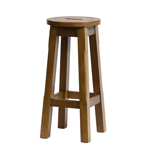 Wooden Top High Stool in Weathered Oak (Pack of 2)
