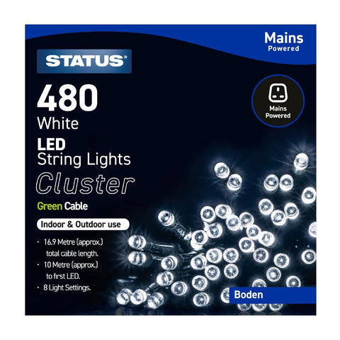 Status Boden 480 Cool White LED Indoor/Outdoor String Lights
