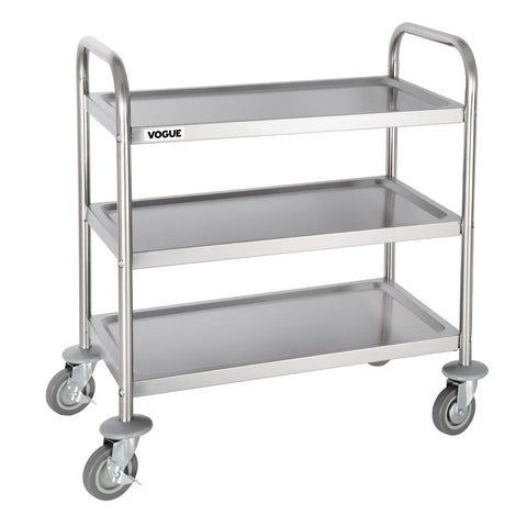 Vogue Stainless Steel 3 Tier Clearing Trolley product image