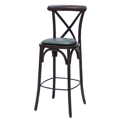 Bristol Bar Chair in Dark Walnut with Bison Cedar Seat