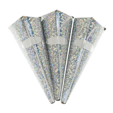 Swantex Silver Holographic Cone Party Poppers (Pack of 50)