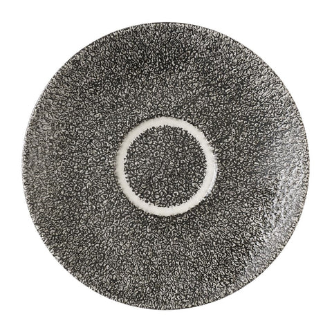 Churchill Studio Prints Raku Quartz Black Cappuccino Saucers 158mm (Pack of 12)