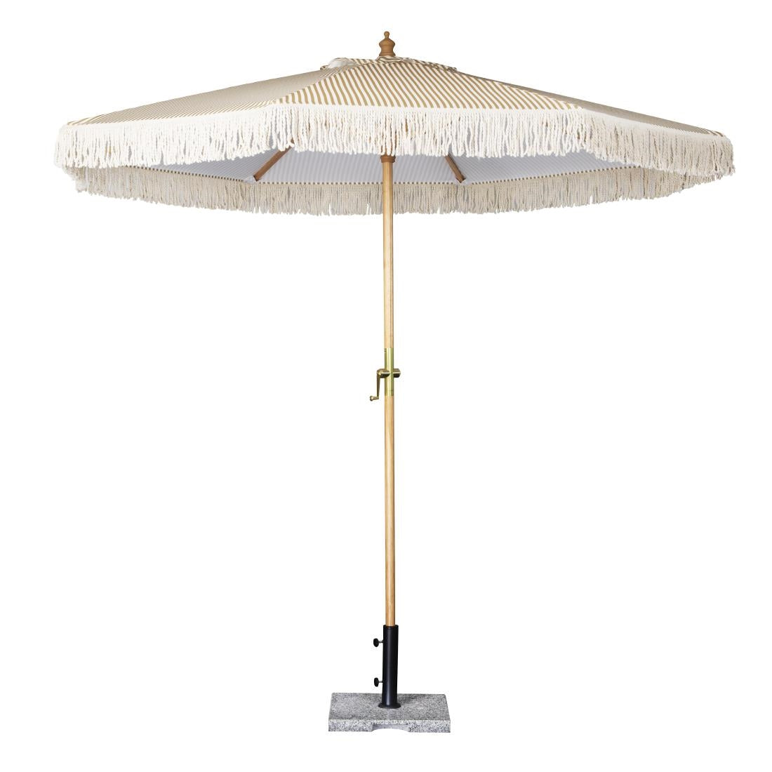Bolero Sicily Round Striped Parasol 2.5m Diameter - Advantage Catering Equipment