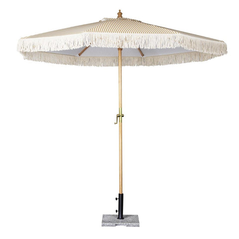Bolero Sicily Round Striped Parasol 2.5m Diameter - Advantage Catering Equipment