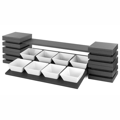 Pujadas Two-Tier Buffet Display Kit for Eight Square Bowls Buffet Display Kit for buffet and catering display