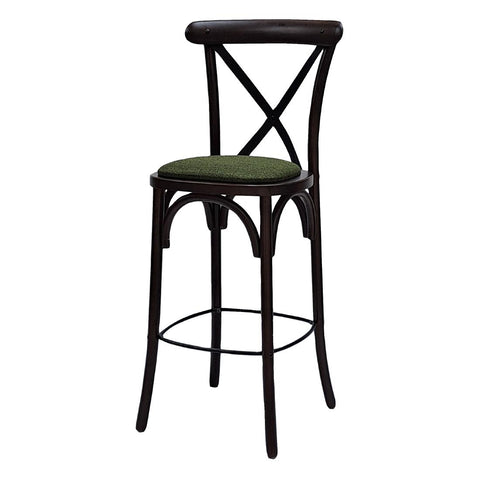 Bristol Bar Chair in Dark Walnut with Shetland Forest Seat