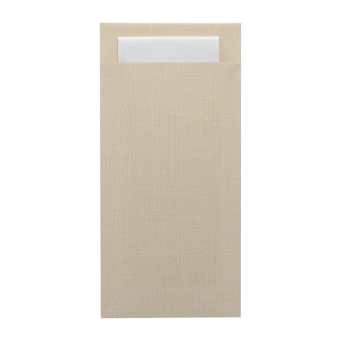 Europochette Extra Size Champagne Cutlery Pouch with White Airlaid Napkin (Pack of 200)