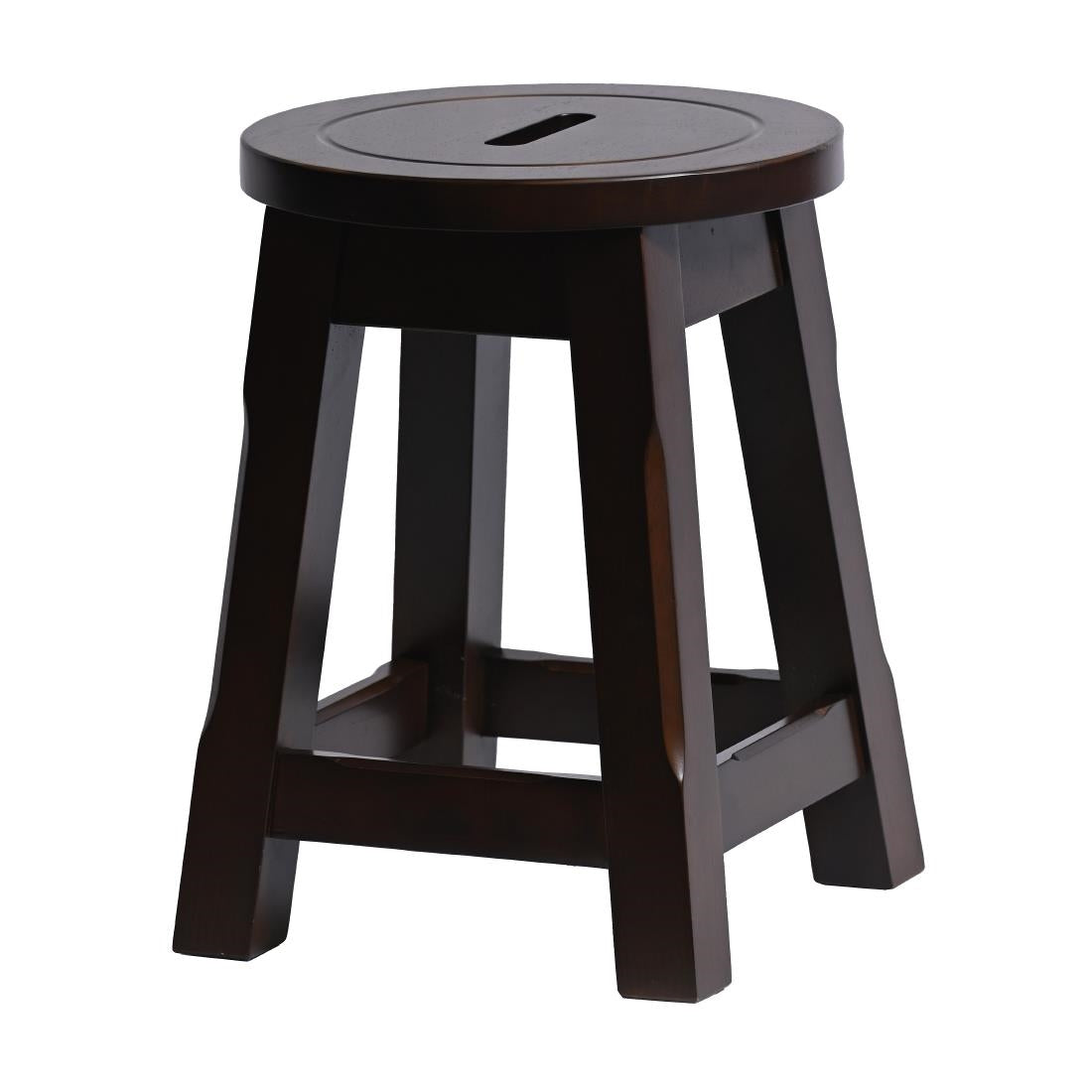 Wooden Top Low Stool in Dark Walnut product image
