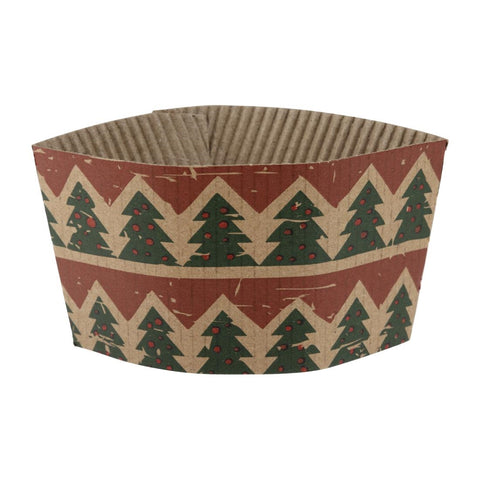 Fiesta Recyclable Festive Cup Sleeves for 12oz Hot Cups (Pack of 100)