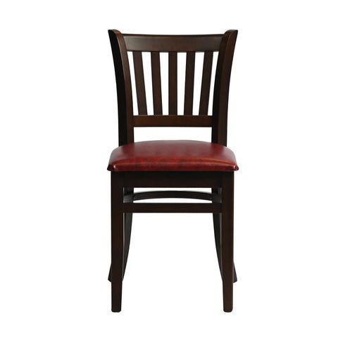 Manhattan Dining Chair in Dark Walnut with Bison Bordeaux Seat (Pack of 2)