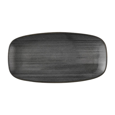 Churchill Stonecast Raw Black Chefs Oblong Plates 280 x 152mm (Pack of 12)