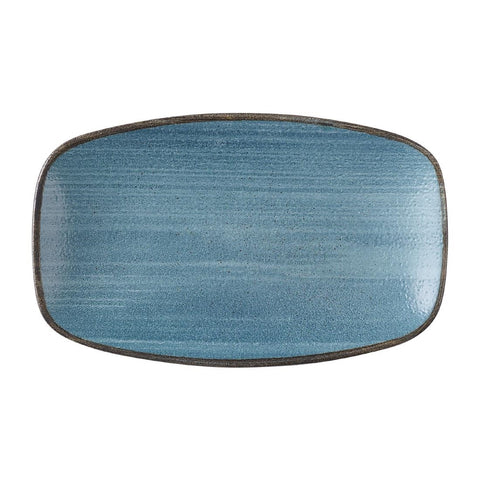 Churchill Stonecast Raw Teal Oblong Chefs Plates 180 x 101mm (Pack of 12)
