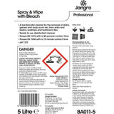 Jangro Ready to Use Spray & Wipe with Bleach - 5 Ltr