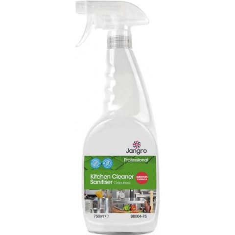 Jangro Odourless Kitchen Cleaner Sanitiser - 750ml Spray