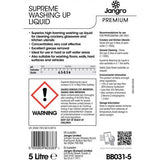 Jangro Supreme Hand Dish Washing Up Liquid - 5 Ltr