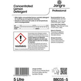Jangro Concentrated Washing Up Liquid Lemon - 5 Ltr