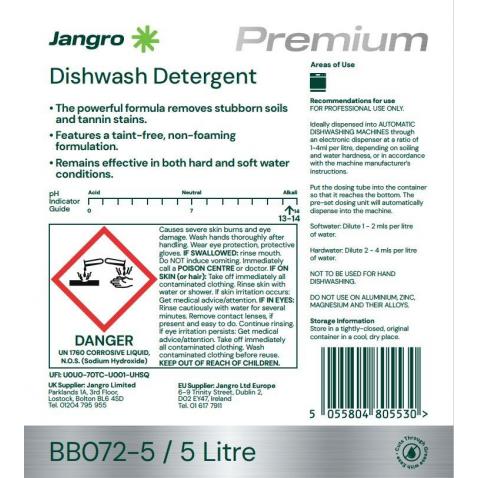 Jangro Premium Dishwasher Liquid Detergent - 5 Ltr