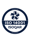ISO 14001 environmental management, certified by ISOQAR