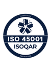 ISO 45001 health and safety management, certified by ISOQAR