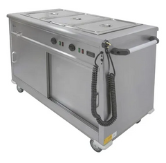 Parry MSB12 Mobile Bain Marie Servery with Hot Cupboard