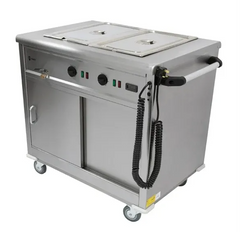 Parry MSB9 Mobile Bain Marie Servery with Hot Cupboard