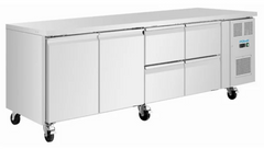 Polar U-Series Counter Fridge 4 Drawers & 2 Door Stainless Steel