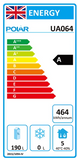 Polar U-Series Double Door Counter Fridge with Upstand 282Ltr