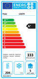 Polar U-Series Energy Efficient 2 Door Counter Fridge 281Ltr
