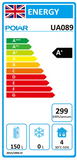 Polar U-Series Ventilated 2 Door Counter Fridge