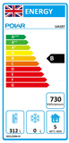 Polar U-Series Four Door Slimline Counter Fridge