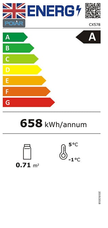 Polar C-Series 68Ltr Energy Efficient Display Fridge White