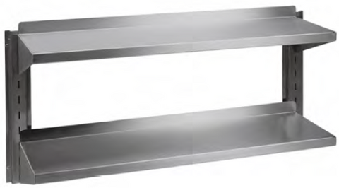 EAIS Stainless Steel Solid Wall Shelves With Battens - 400mm Deep