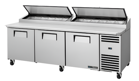 True TPP-AT2-93-HC 875 Ltr Triple Door Pizza Prep Counter - 12 x 1/3GN