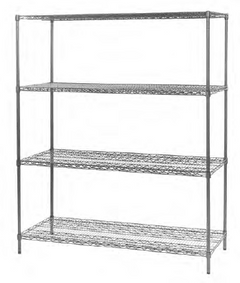 EAIS EZ Store 4 Tier Stainless Steel Wire Shelving 1800mm