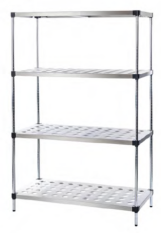 EAIS EZ Store 4 Tier Stainless Steel Perforated Shelving - 1800mm High