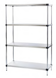 EAIS EZ Store 4 Tier Stainless Steel Solid Shelving 1800mm