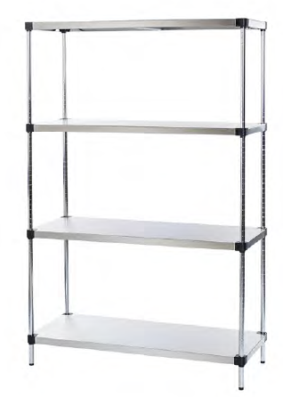 EAIS EZ Store 3 Tier Stainless Steel Solid Shelving - 1650mm High