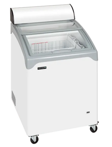 Tefcold NIC101CP 130 Ltr Sliding Curved Glass Lid Chest Freezer